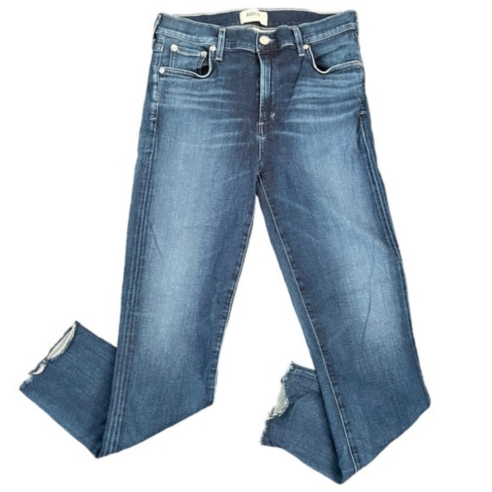 AGOLDE High Rise Raw Hem Sophie Crop Skinny Jeans